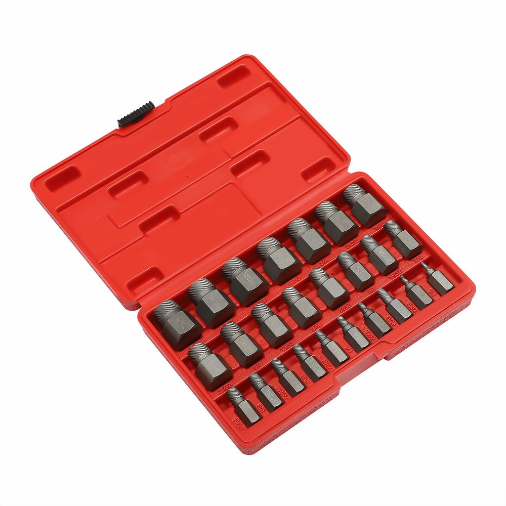 25Pcs Hex Head Multi-Spline Extractors Remove Tool Removes Broken Screws Bolts