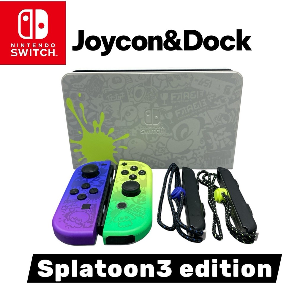 Authentic Nintendo Switch OLED Splatoon 3 Edition DOCK+Joycon Used