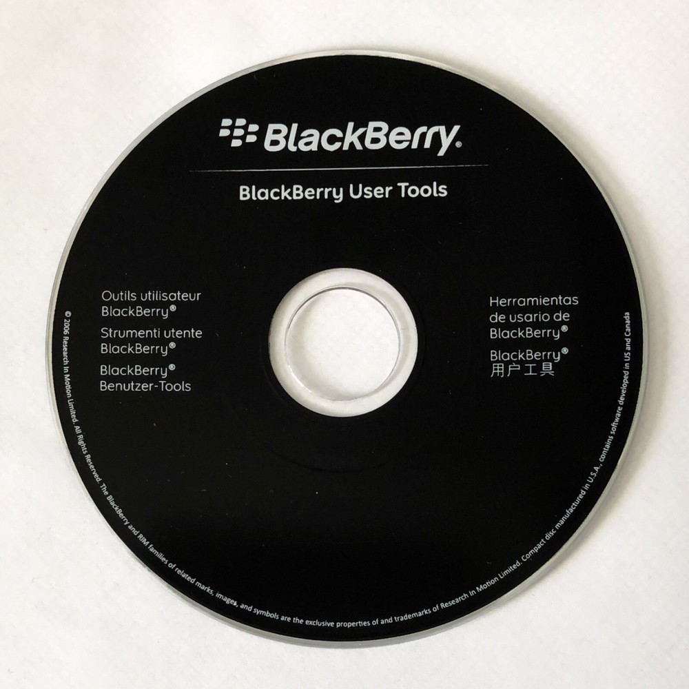 Blackberry - User Tools CD Disc Software 2006