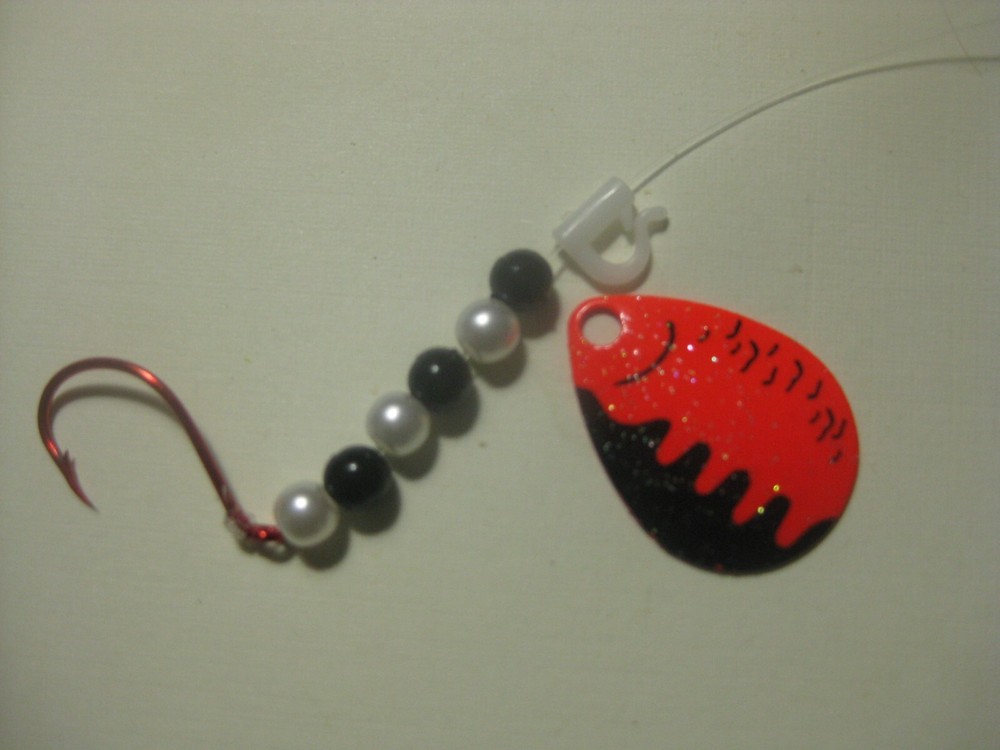 Walleye 1 Hook Spinner Rigs (Red Perch Crystal)