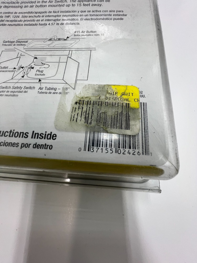 Danco 10685 Sink Top Mount Air Switch for Garbage Disposal With Extended Thread