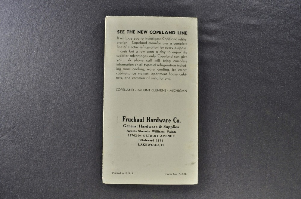 1920s Copeland Electric Refrigerator Brochure Folder Excellent Original 22