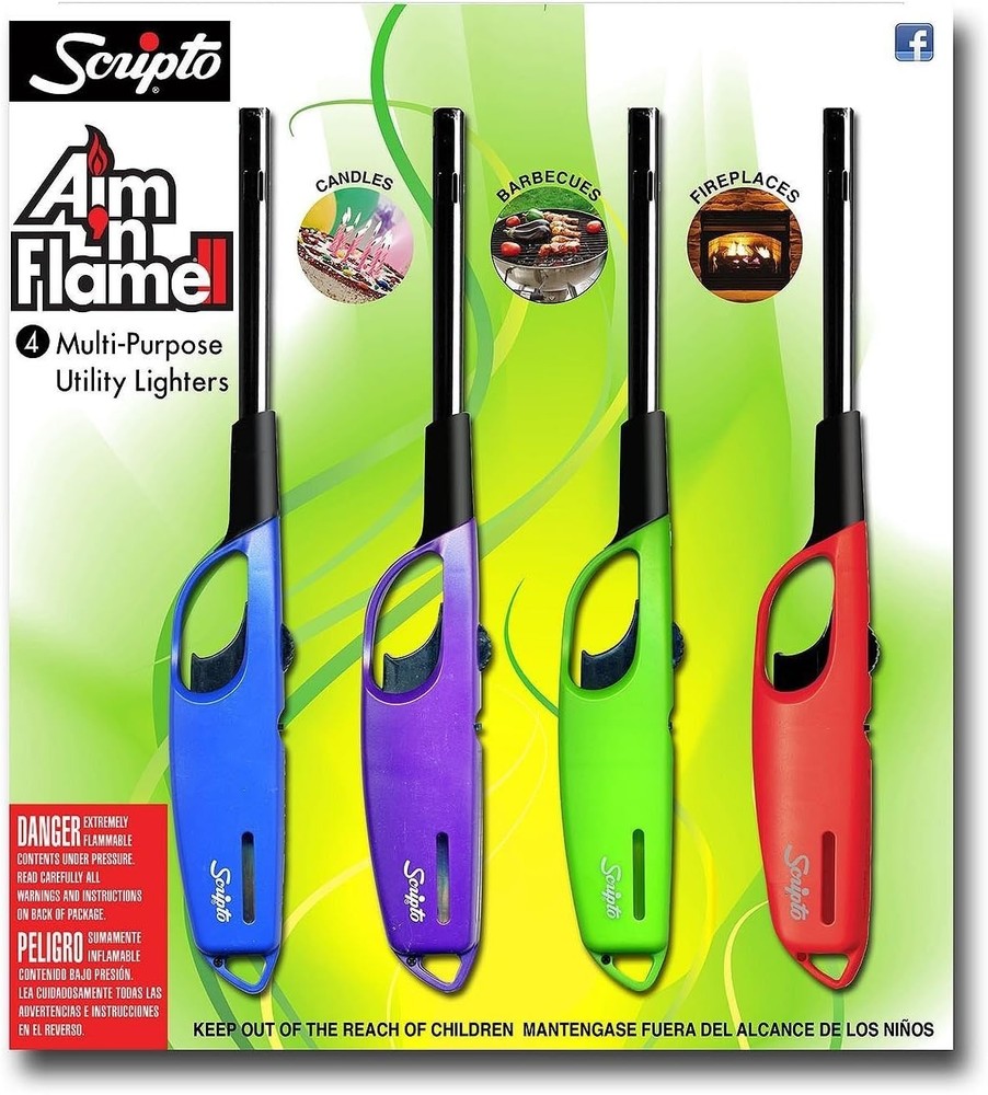 AIM 'N Flame Multi-Purpose Lighters, Pack of 4