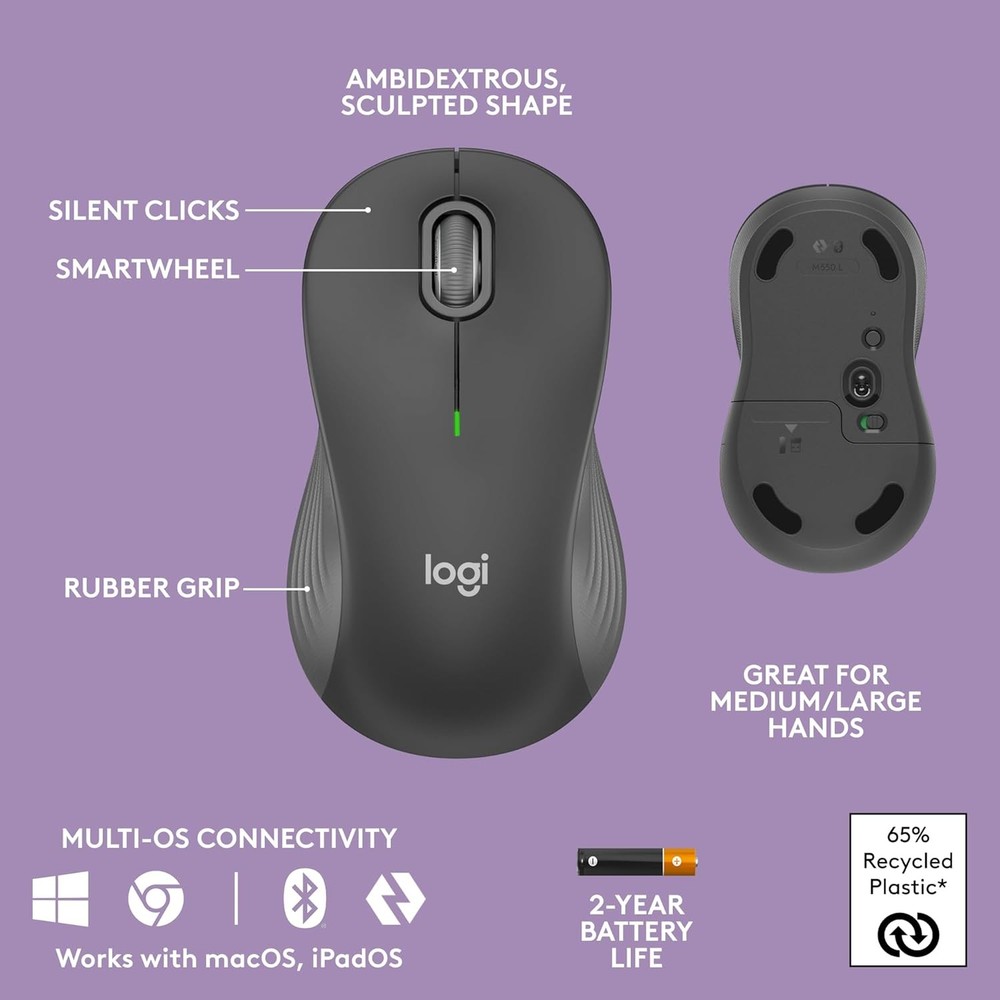 Logitech Wave Keys MK670 Combo Ergonomic Wireless Keyboard and Mouse Bundle
