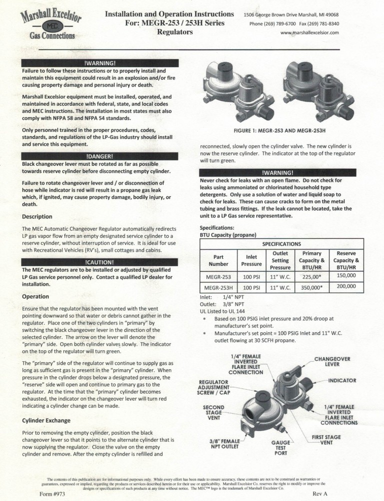 Marshall MEGR-253, 2 Stage Excela-Flo Auto Change-over Regulator, Buy More Save
