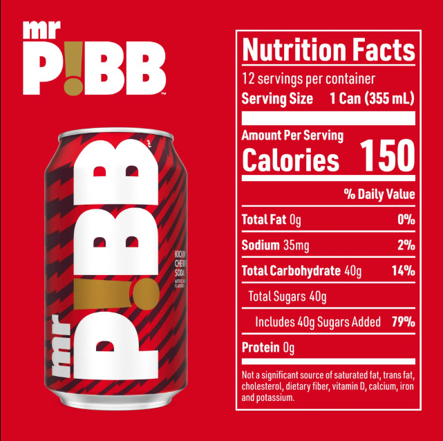 Mr. Pibb Cherry Soda Pop Fridge Pack Cans, 12 fl oz, 12 Pack