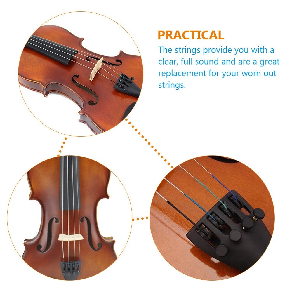 8Pcs Violin Strings Kit 4/4 String Replacements Universal Set Violin Accessory