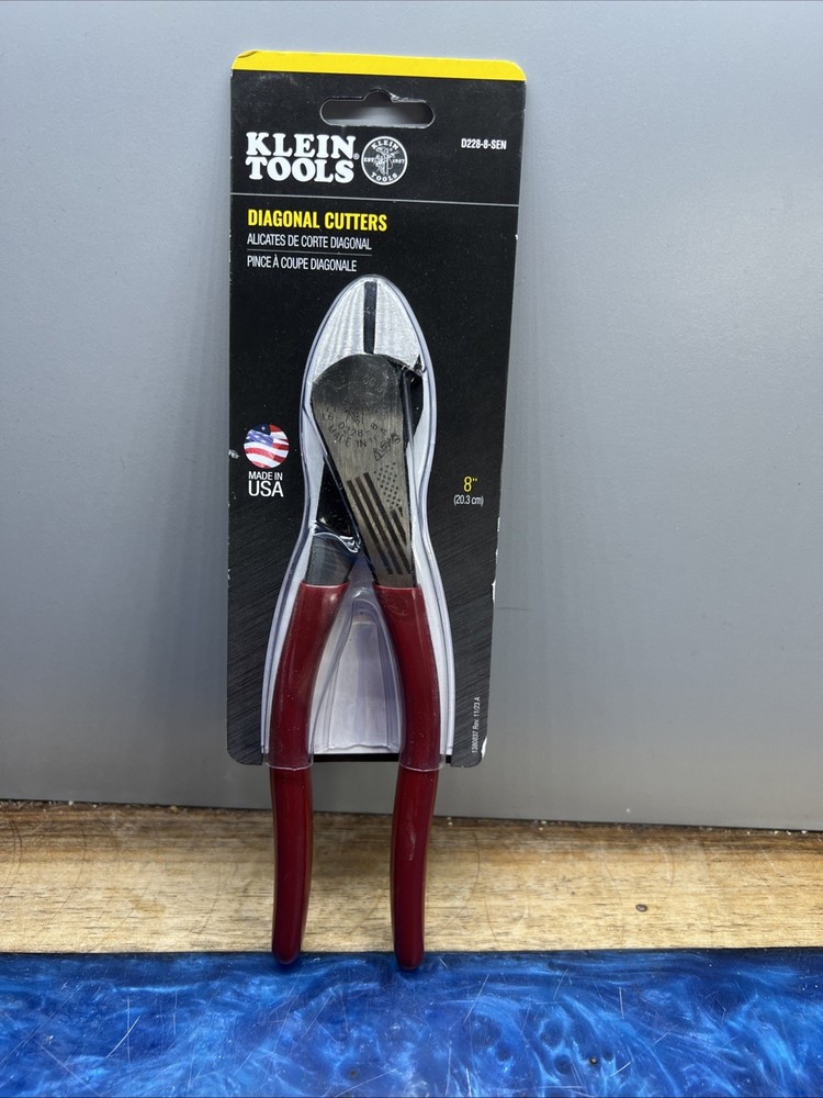 Klein Tools D228-8-SEN Diagonal Cutting Pliers, High-Leverage, 8-Inch