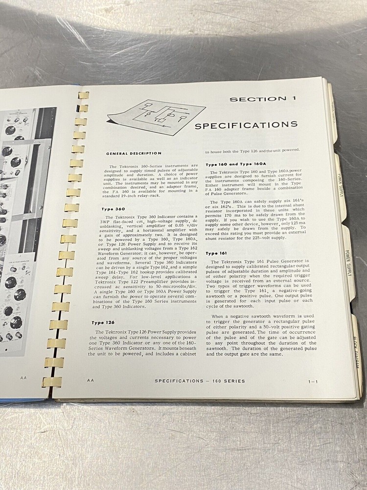 Tektronix 160 Series Instruments - User Guide / Manual /Instruction Book