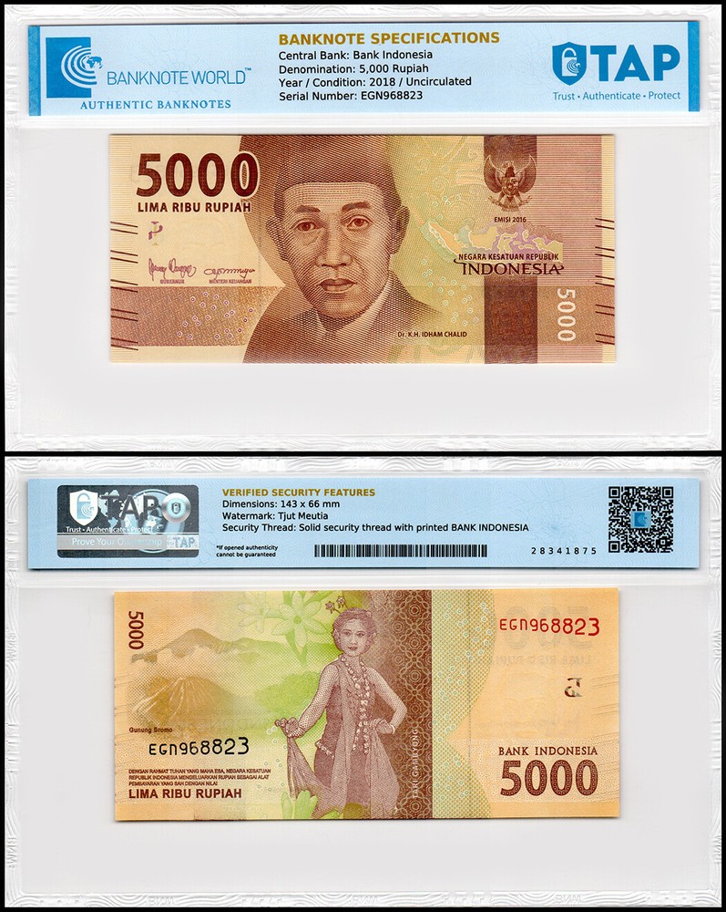Indonesia 5000 Rupiah, 2018, P-156c.2, UNC, Authenticated Banknote