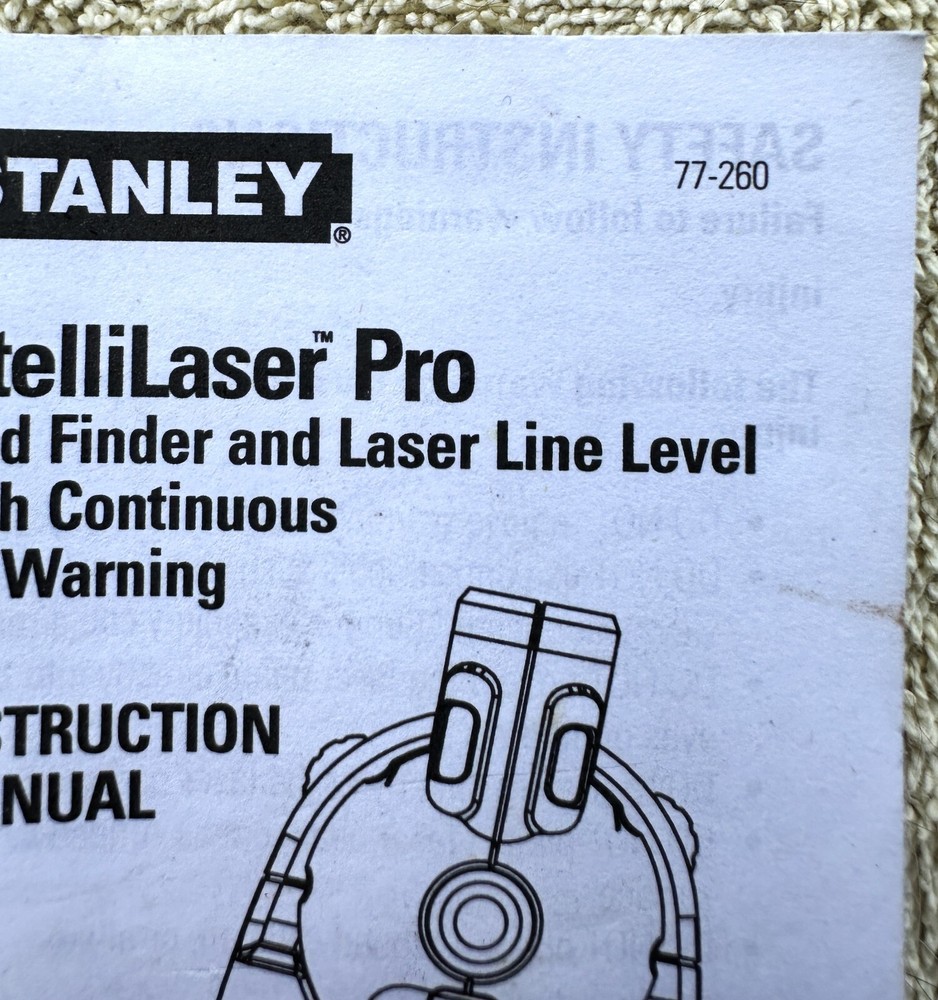 STANLEY INTELLILASER PRO NO. 77-260