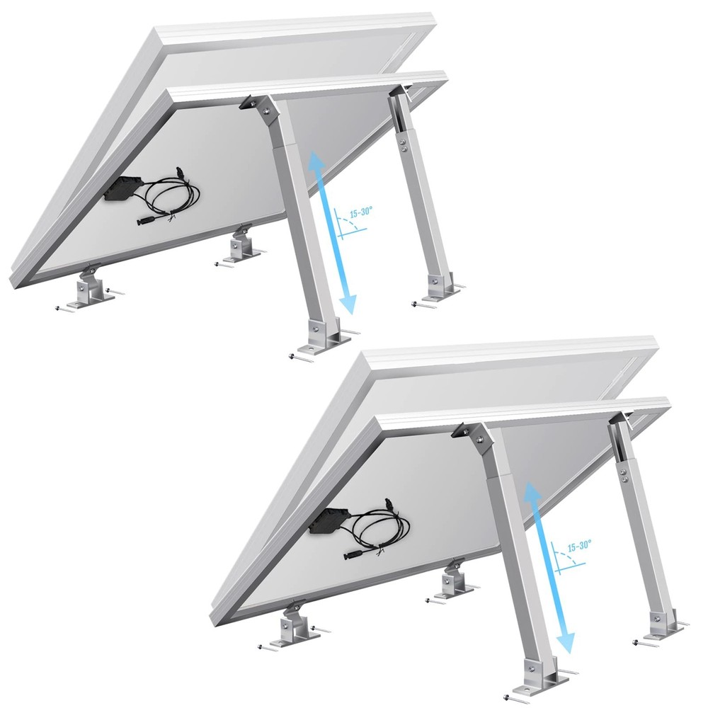 2 Sets (4Pcs) Solar Panel Mounting Brackets - Adjustable Solar Panel Tilt Mou...