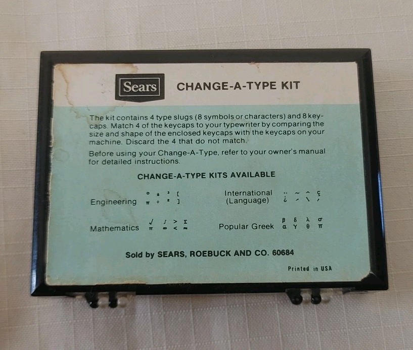 Sears Change-a-Type engineering Kit