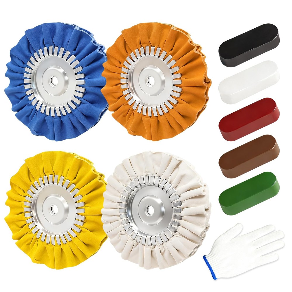 8" Airway Buffing Wheels for 4.5" Angle Grinder, 10PCS Buffer Polisher Wheel ...