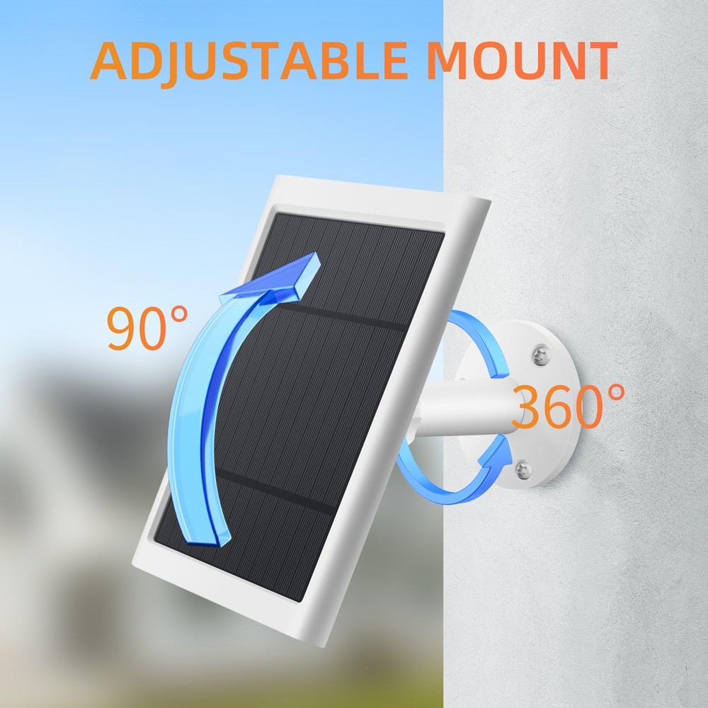 Ring Camera Solar Panel 2-Pack 4W Charger for Spotlight/Stick Up Cam