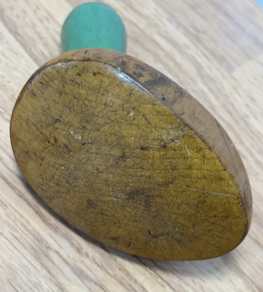 Vintage Wood Green Handle Sock Darner Tool