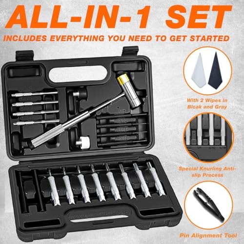 Punch Set, Punch Tools, Roll Pin Punch Set, Made of Solid Without Bench Block