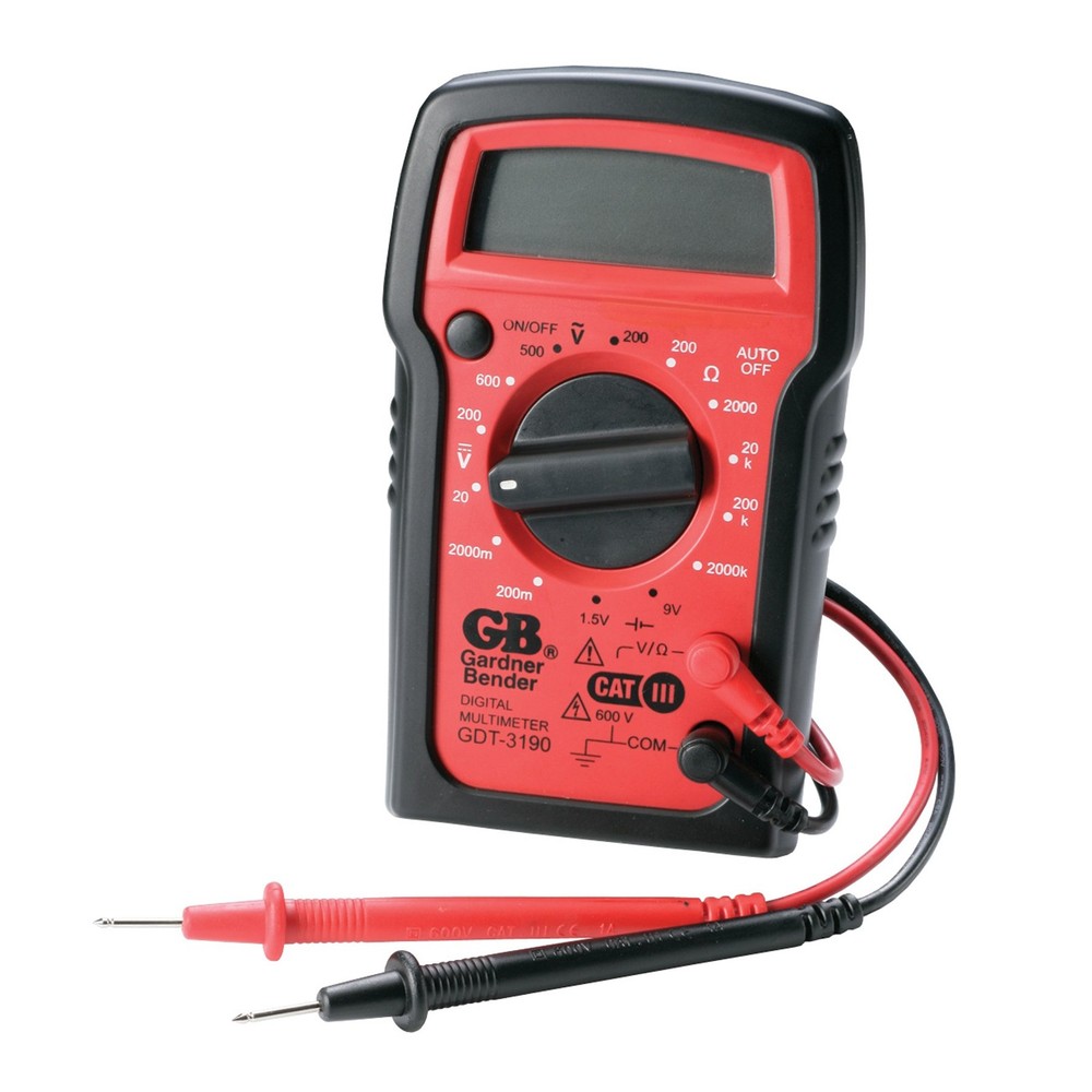 Gardner Bender GDT-3190 Digital Multimeter, 4 Function, 14 Range, Tests AC/DC
