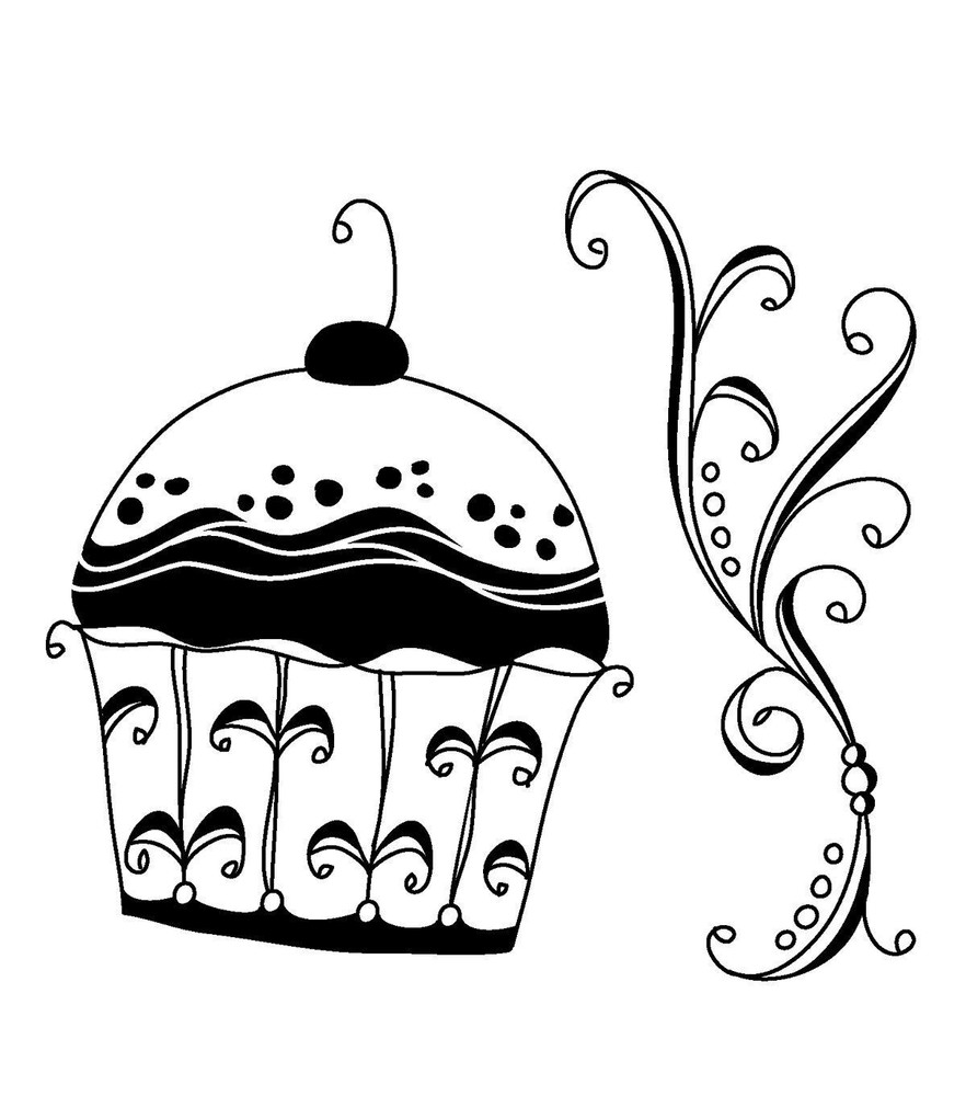 Inkadinkado Clear Mini Stamps, Cupcake