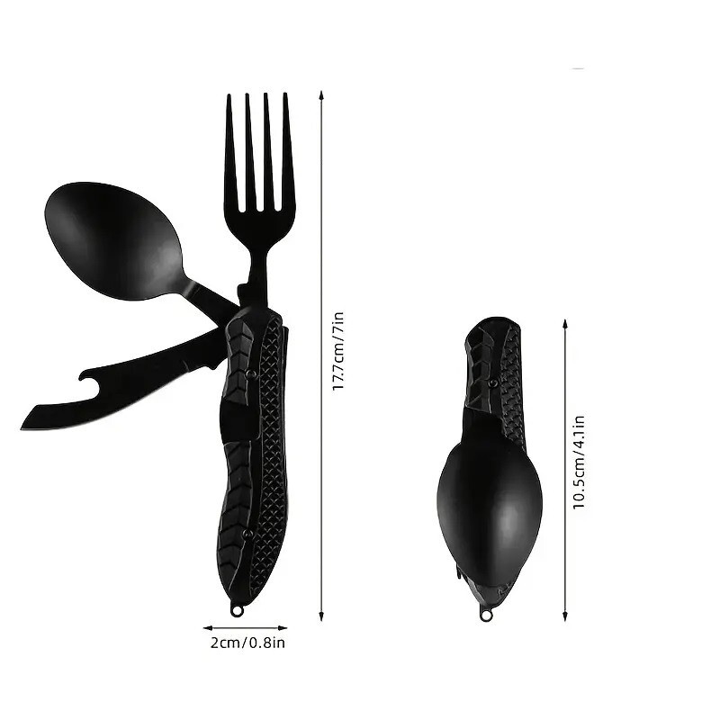 Personalized Camping or Picnic Fork, Spoon, and Knife Folding Utensil Multi-Tool