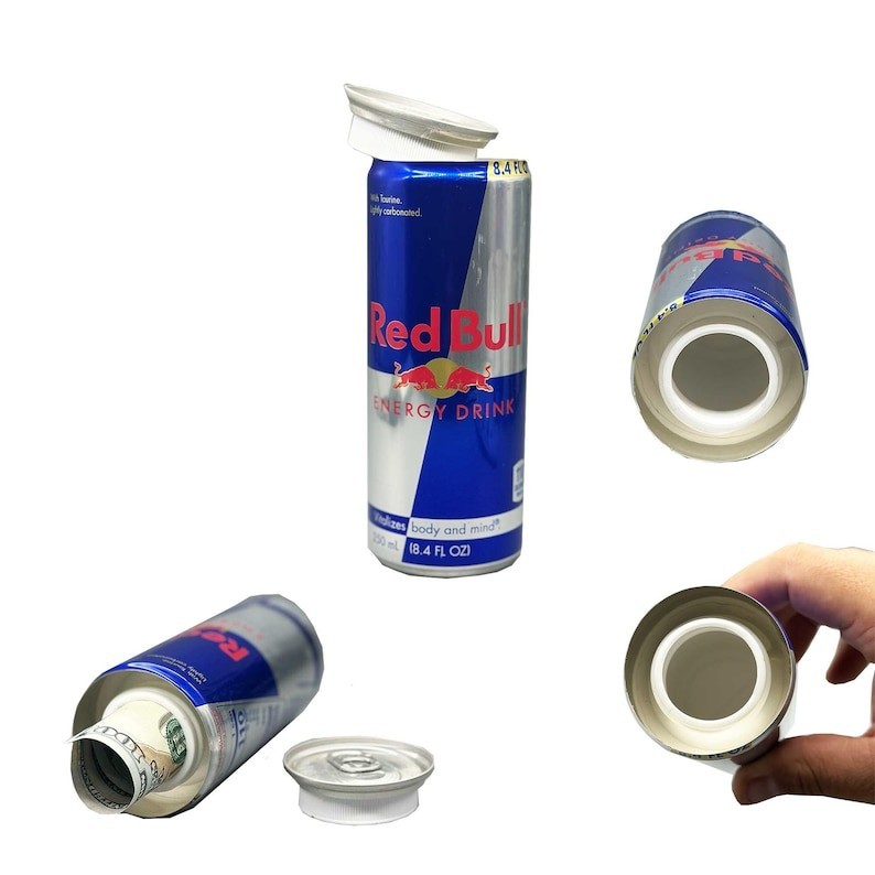 Secret Storage Cans- Red B- (recycled material)