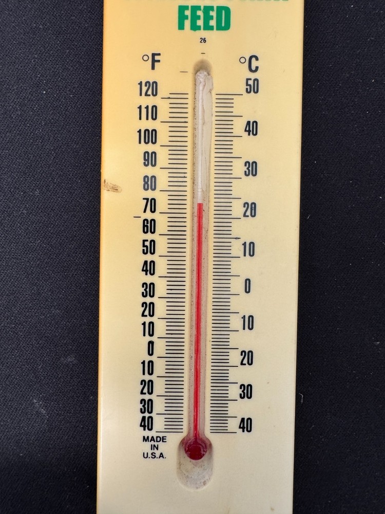 Vintage Advertising Thermometer Willow Park Feed Plastic