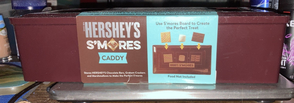 Hershey's S'mores Caddy Chocolate Graham Cracker Marshmallow Storage Box Camp