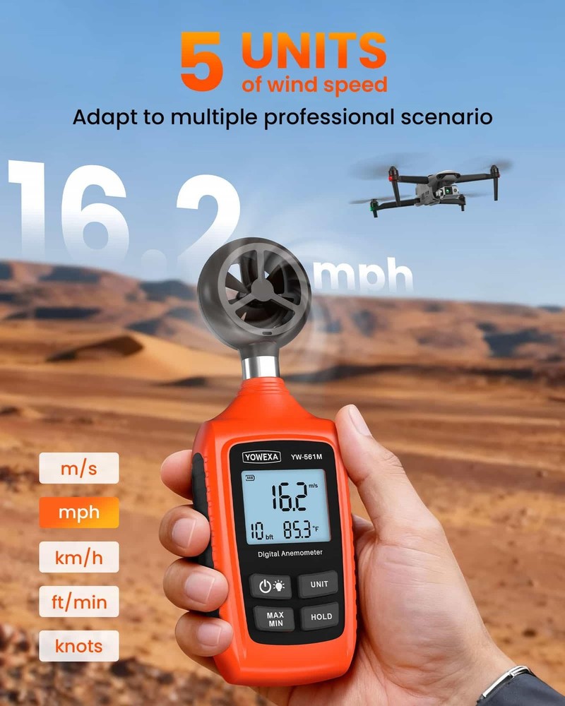 Digital Anemometer, YOWEXA Lux Meter