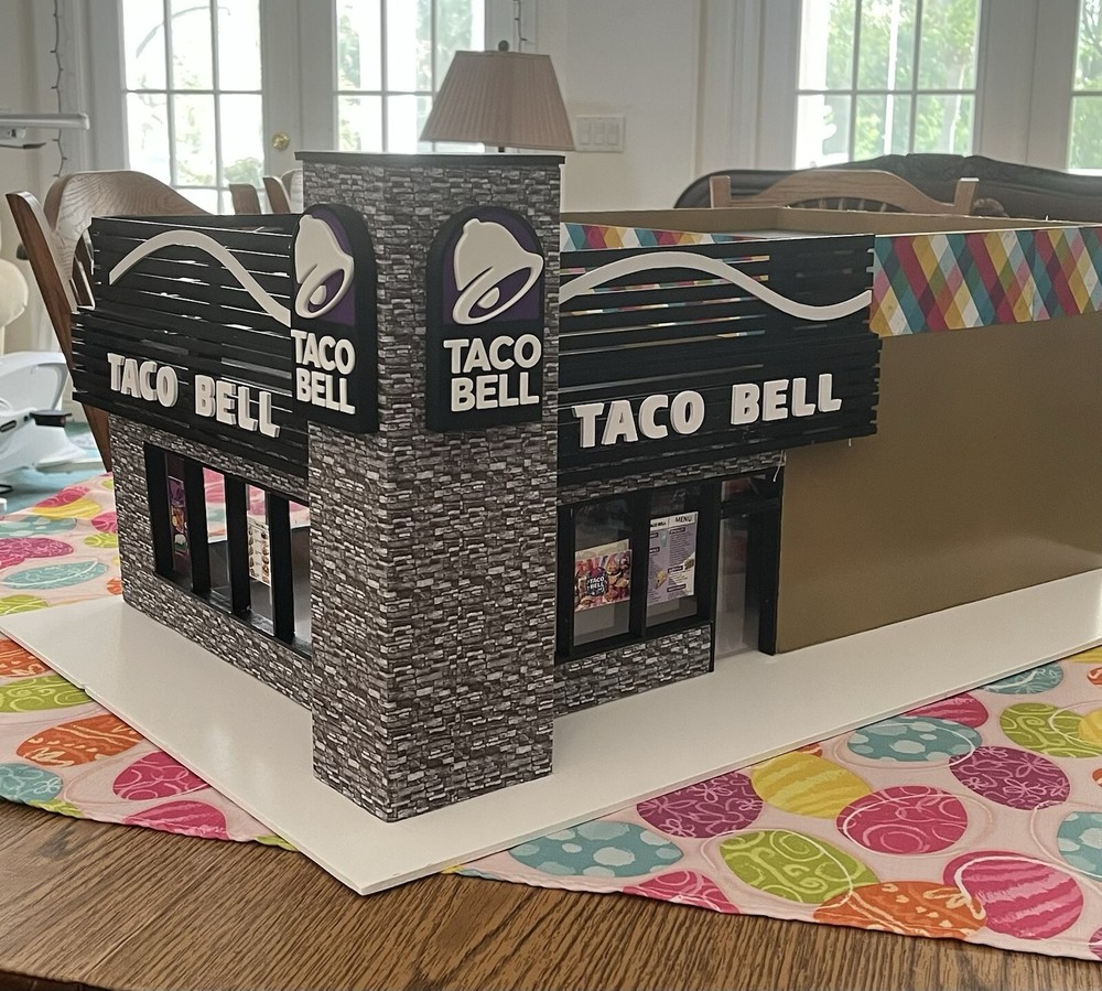 O-Scale Taco Bell Restaurant 3D Sign Plastic Decals