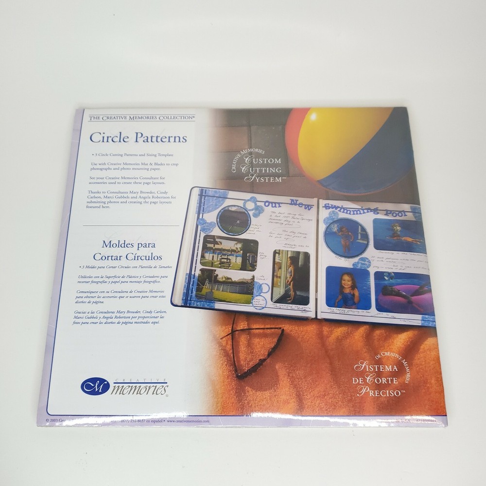 NEW CREATIVE MEMORIES custom cutting system 3 Circle Pattern & Sizing Template