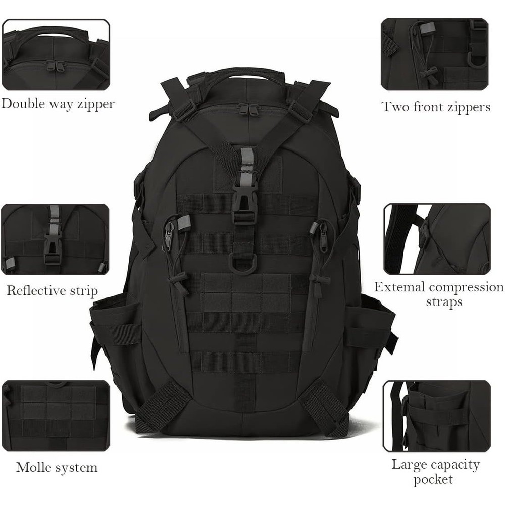35L Tactical Military Backpack MOLLE Assault Pack Hiking Camping Rucksack