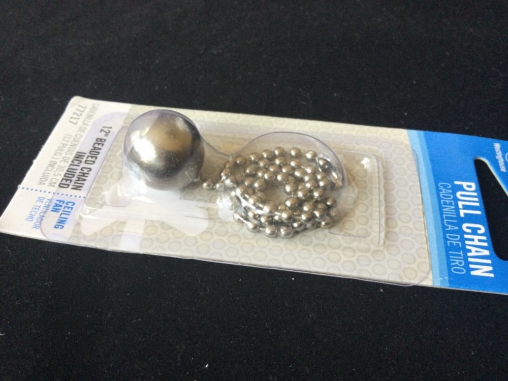 Westinghouse Pull Chain for Light Ceiling Fan 12” Beaded Brushed Nickel NEW