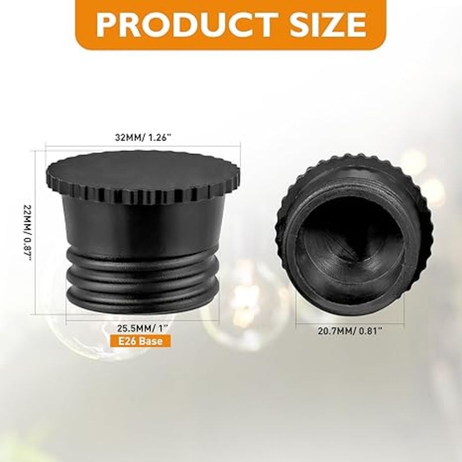 Light Socket Caps, Bulb Socket Safety Covers for String Lights, Fit Standard & R