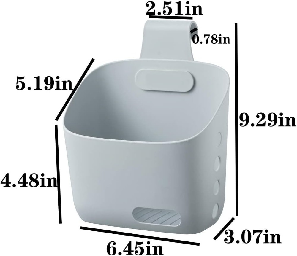 Plastic Hanging Basket Kitchen Storage Basket, with Large-2 Pack, Grey