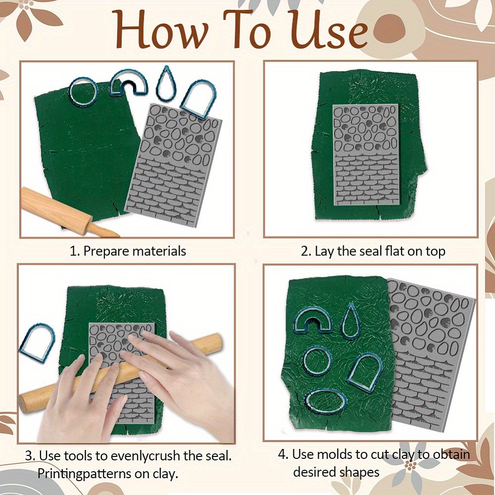 1pc Brick Wall Pattern Texture Mat Modeling Pattern Pad Pebbles Texture