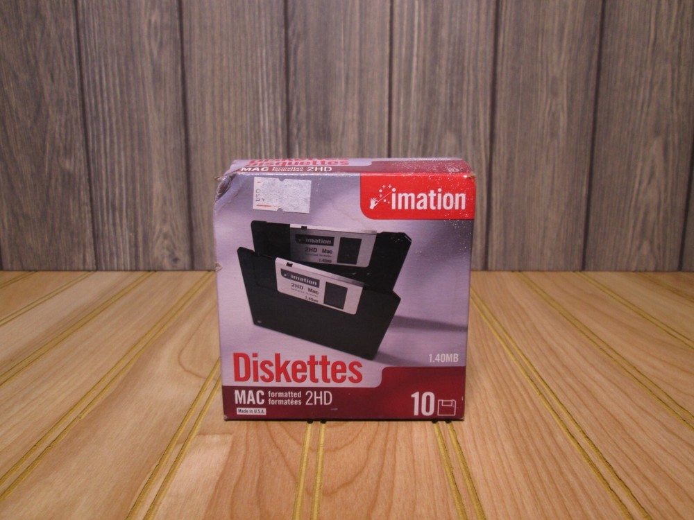 Vintage MAC Imation Diskettes 2HD 10diskettes in Box (din1)