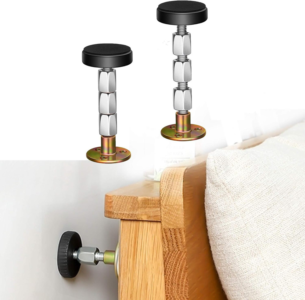 Adjustable Threaded Bed Frame Anti-Shake Tool, Headboard Stoppers, Bedside Headb