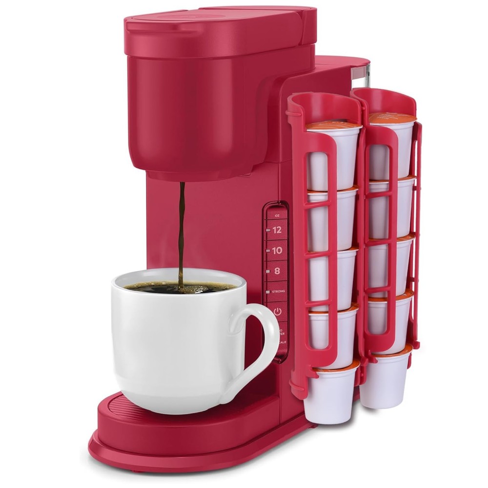 Red Side Mount K-Cup Holder for Keurig Coffee Pod Storage for Small Counters