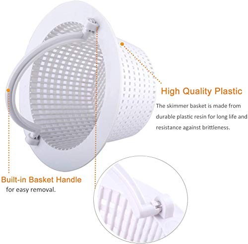 Above-Ground Pool Thru-Wall Skimmer Basket with Handle - 2 Pack, Compatible with