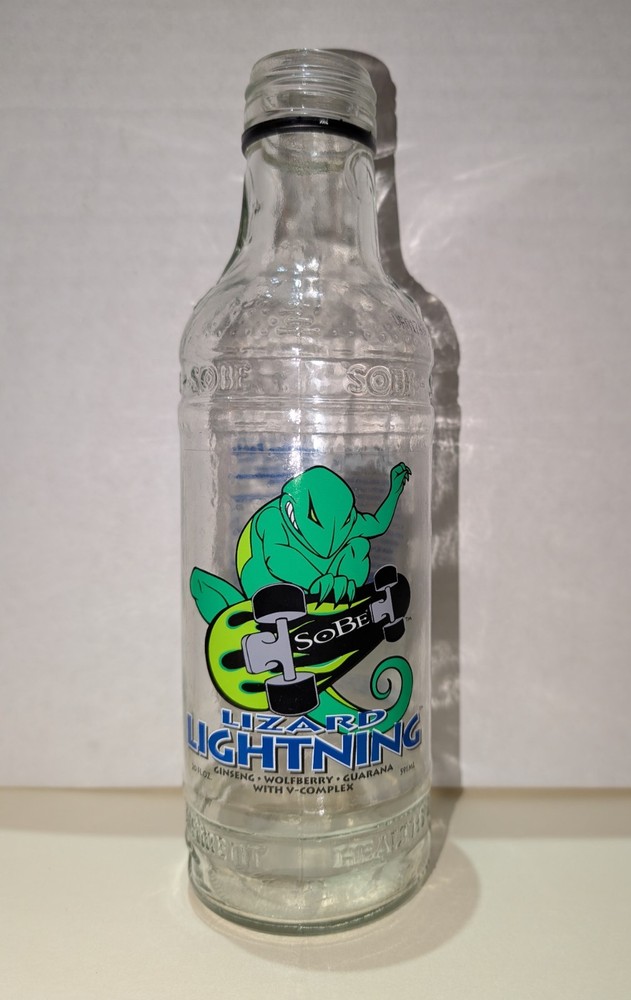 SoBe Collectible Bottle🦎LIZARD LIGHTNING | Skateboarding Lizard