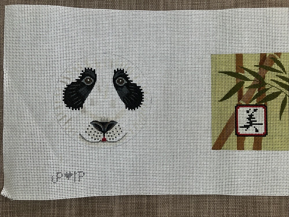 Handpainted Needlepoint Canvas | Panda Treasure Box Wrap | **Read Description*