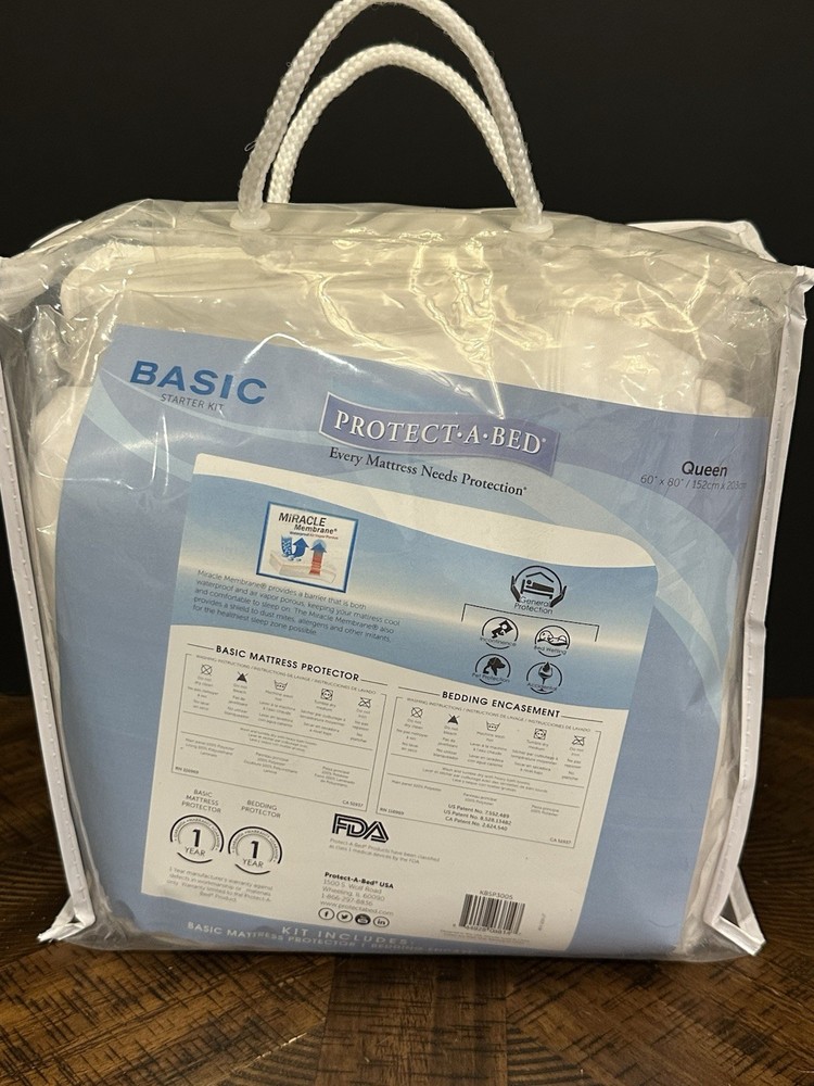 Protect-A-Bed BASIC Starter Kit Queen Mattress Protector & Encasement Set – New