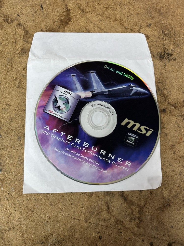 Afterburner MSI Graphics Card Performance Booster Disc CD-ROM Driver Utility HTF