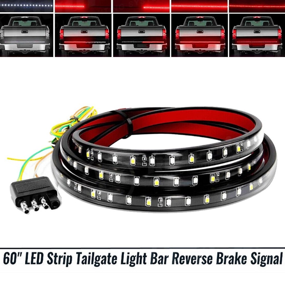 60" Inch Truck Tailgate LED Light Bar Brake Reverse Turn Signal Stop Tail Strip