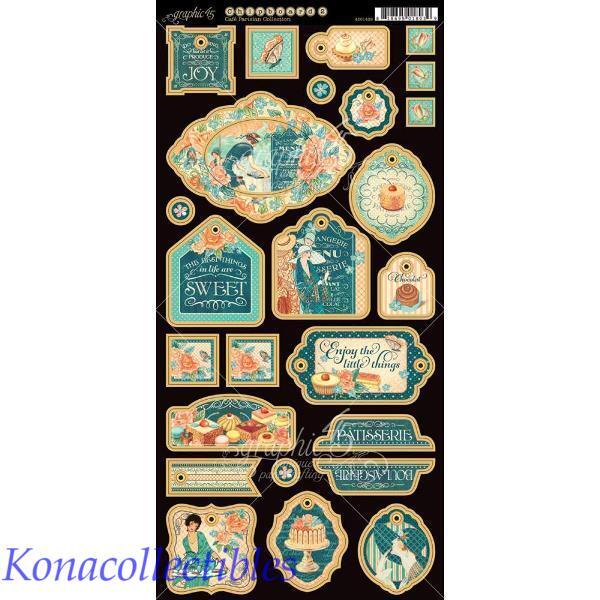 Graphic 45 Cafe Parisian Chipboard #2 Decorative New!