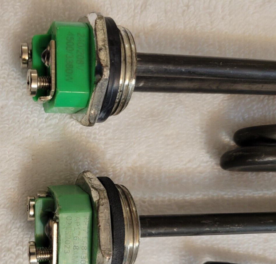 4500W 240V WATER HEATER ELEMENTS RHM E48-20 AP17618AM UNUSED 15" OAL QTY 2