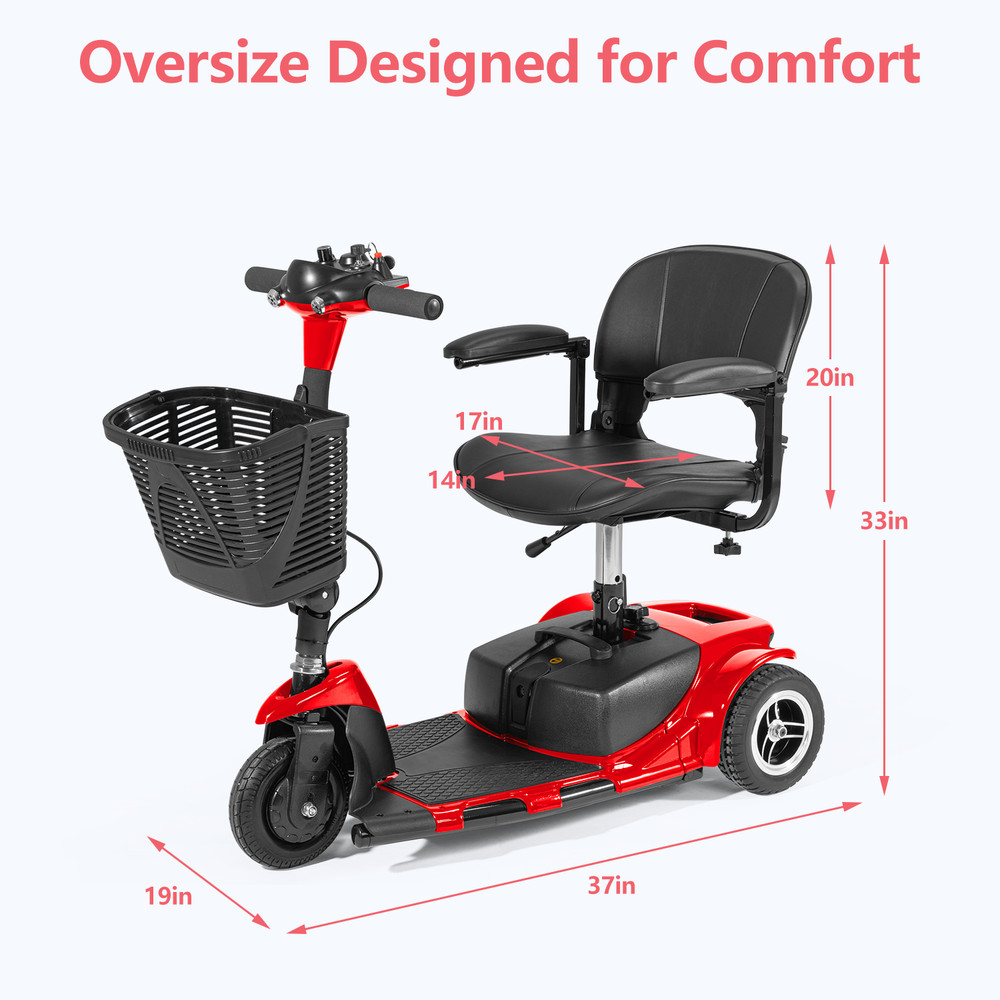 3 Wheel Folding Mobility Scooter Electric Powered Mobile Wheelchairs All Terrain