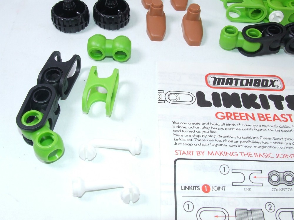 Matchbox Linkits Green Beast Boxed Rotating Link System Complete & Extras 1980s
