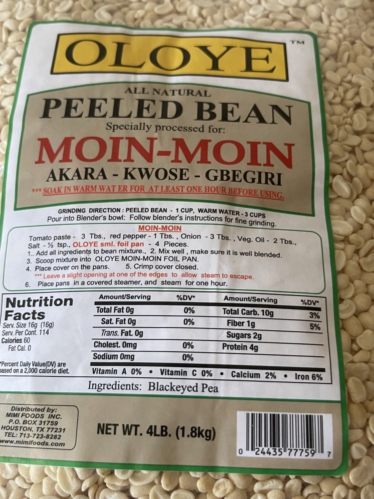 Oloye Peeled Beans 4lb