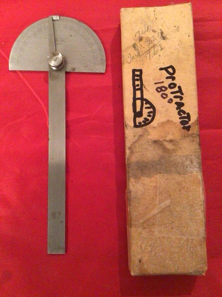 Vintage Lufkin # 890 Machinist Protractor 180 Degrees